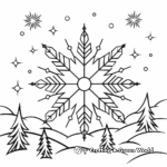 Snowflakes in the Night Sky Coloring Pages 4