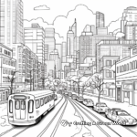 Snowy City Scenes Coloring Pages 1