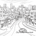 Snowy City Scenes Coloring Pages 2