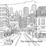 Snowy City Scenes Coloring Pages 3