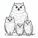 Snowy Owl Family Coloring Sheets 1