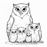 Snowy Owl Family Coloring Sheets 3