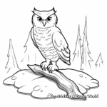Snowy Owl in Forest Coloring Pages 1