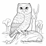 Snowy Owl in Forest Coloring Pages 3