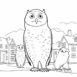 Snowy Owl in Landscape Coloring Pages 3