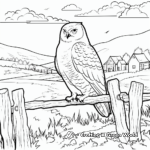 Snowy Owl in Landscape Coloring Pages 4