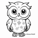 Snowy Owl with Snowflakes Coloring Pages 1