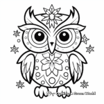Snowy Owl with Snowflakes Coloring Pages 3