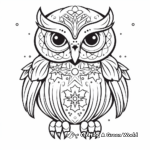 Snowy Owl with Snowflakes Coloring Pages 4