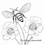 Solitary Bee and Tiger Lily Coloring Pages 2