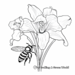 Solitary Bee and Tiger Lily Coloring Pages 3