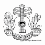 Sombrero and Maracas Music Theme Coloring Pages 3