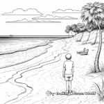 Soothing Empty Beach Scene Coloring Pages 4