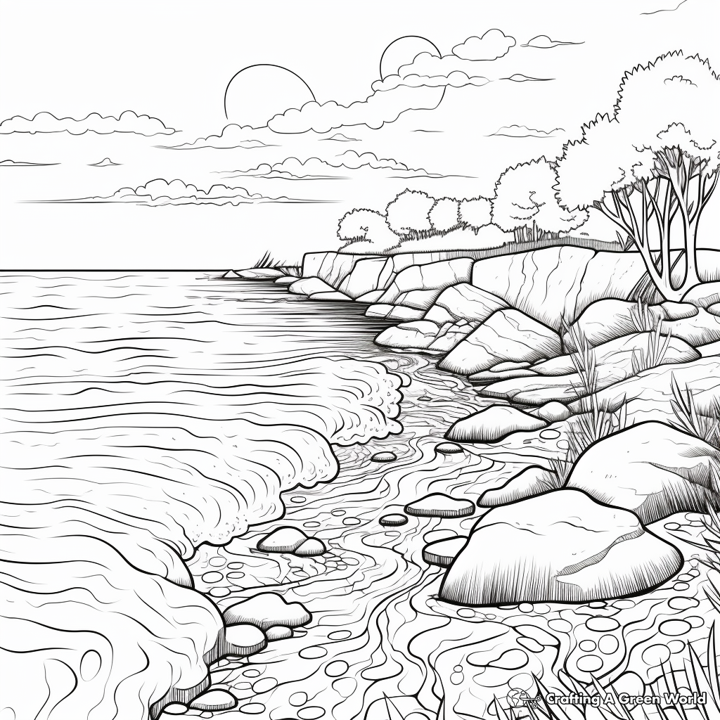 Soothing Seascape Coloring Pages 1