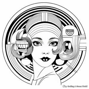 Sophisticated Art Deco Digital Coloring Pages 2