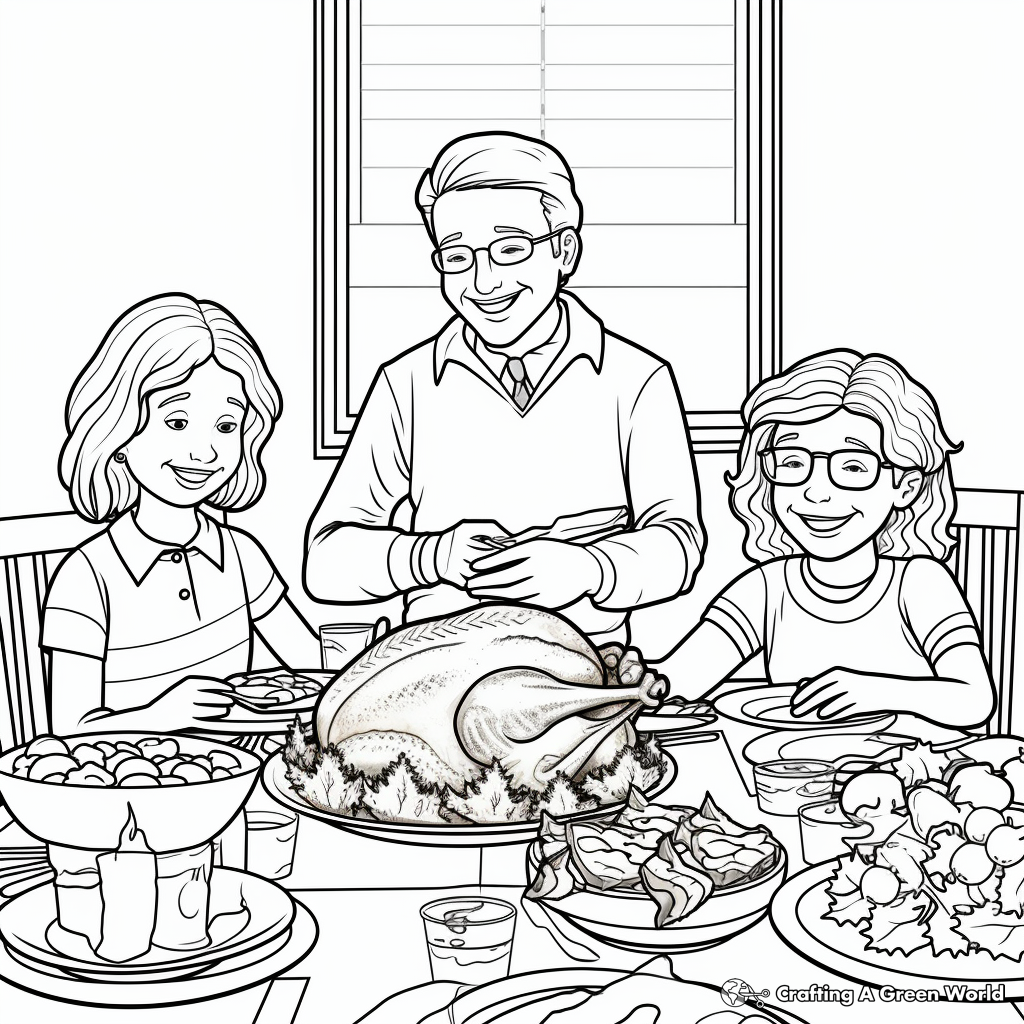 Sophisticated Thanksgiving Feast Coloring Pages 1
