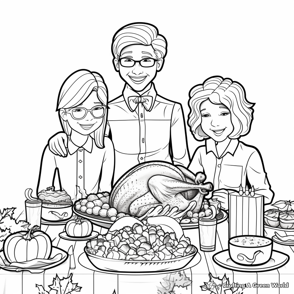 Sophisticated Thanksgiving Feast Coloring Pages 2