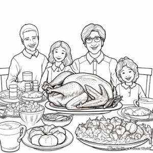 Sophisticated Thanksgiving Feast Coloring Pages 3