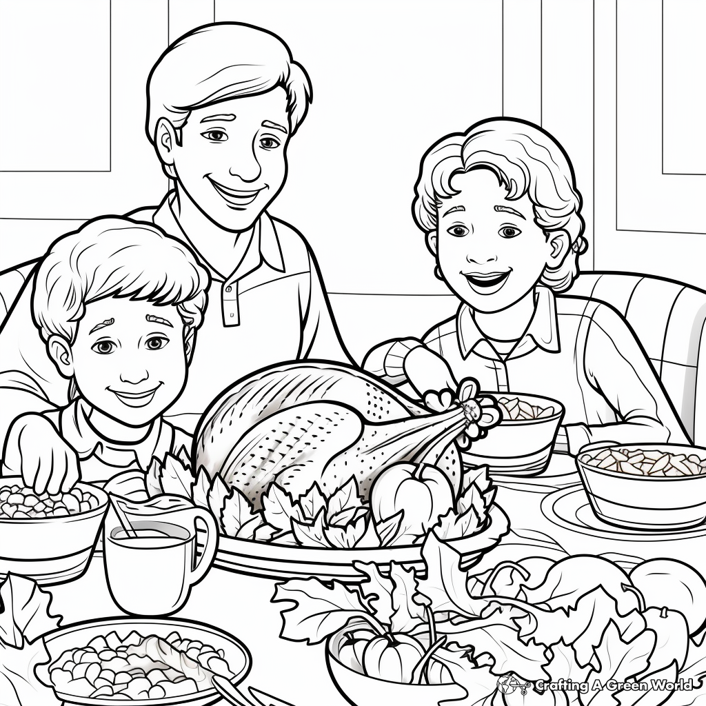 Sophisticated Thanksgiving Feast Coloring Pages 4
