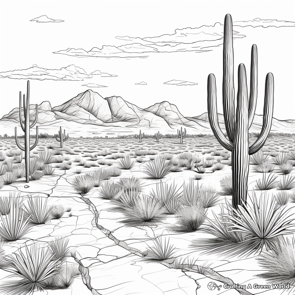 Southwest USA Desert Scenes Coloring Pages 1