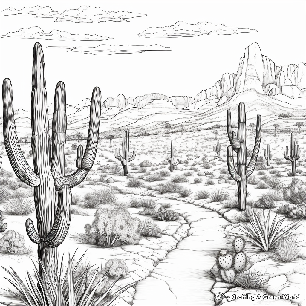 Southwest USA Desert Scenes Coloring Pages 4