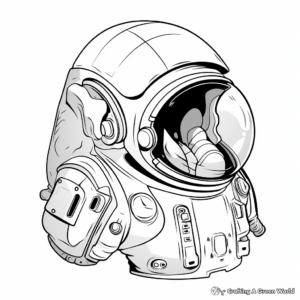 Space Shuttle Crew Helmet Coloring Pages 1