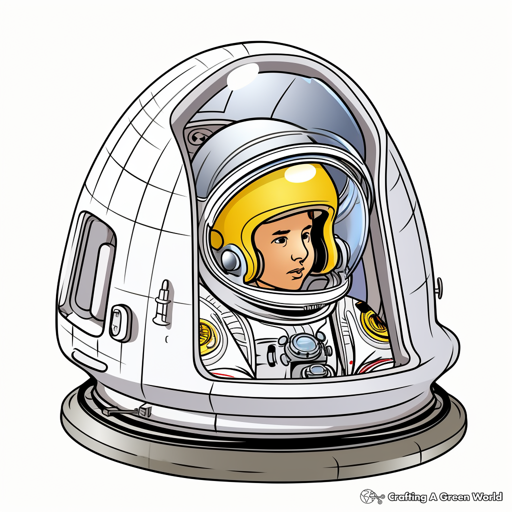 Space Shuttle Crew Helmet Coloring Pages 2