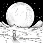 Space-Themed Full Moon and Stars Coloring Pages 2
