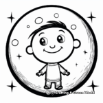 Space-Themed Full Moon and Stars Coloring Pages 4
