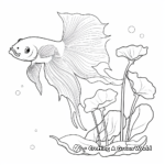 Spade Tail Betta Fish Nature Scene Coloring Pages 4