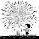 Sparkling Roman Candle Fireworks Coloring Pages 4