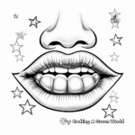 Sparkly and Shiny Lips Christmas Coloring Pages 1