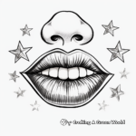 Sparkly and Shiny Lips Christmas Coloring Pages 2