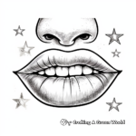 Sparkly and Shiny Lips Christmas Coloring Pages 4