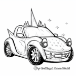 Sparkly Unicorn Car Coloring Pages 1