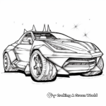 Sparkly Unicorn Car Coloring Pages 2