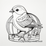 Sparrow in Simple Bird Cage Coloring Pages 3
