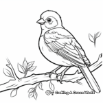 Sparrow in Snow: Winter-Scene Coloring Pages 3