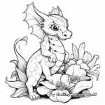 Spectacular Dragon with Orchids Coloring Pages 4