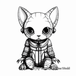 Sphynx Cat Alien Costume Coloring Pages 1