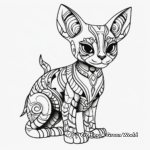 Sphynx cat with Unique Patterns Coloring Pages 2