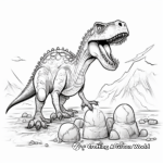 Spinosaurus and T-Rex Dinosaur Egg Hatching Coloring Pages 3