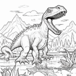Spinosaurus and T-Rex in a Volcanic Landscape Coloring Sheets 4