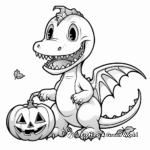 Spooky Dinosaur Halloween Coloring Pages 1