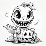 Spooky Dinosaur Halloween Coloring Pages 3