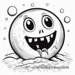 Spooky Full Moon on Halloween Night Coloring Pages 3