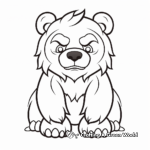 Spooky Grizzly Bear Coloring Pages 2