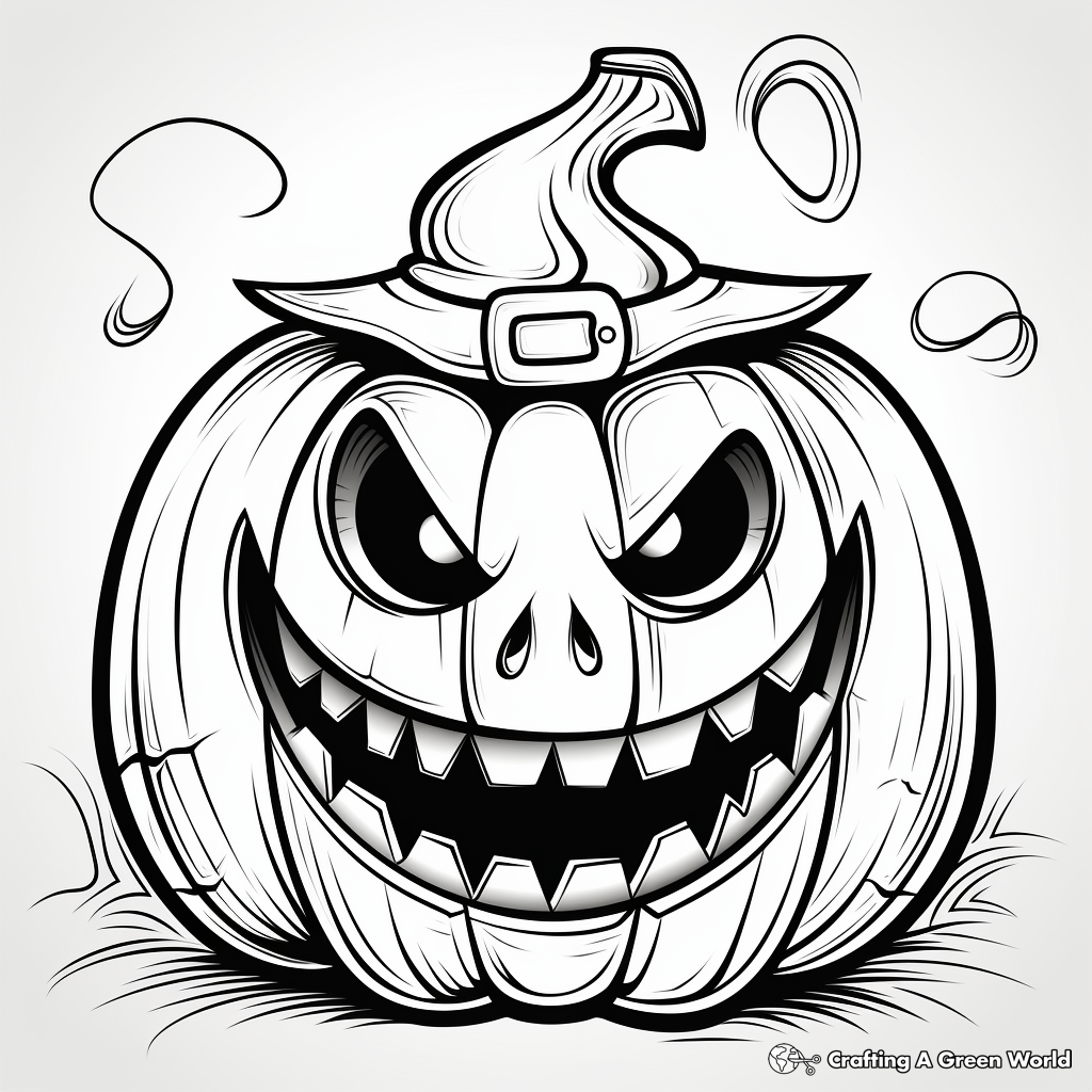 Spooky Halloween Jack o Lantern Coloring Pages 2