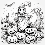 Spooky Halloween Scene Coloring Pages 3