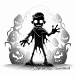 Spooky Halloween Shadow Coloring Pages 4
